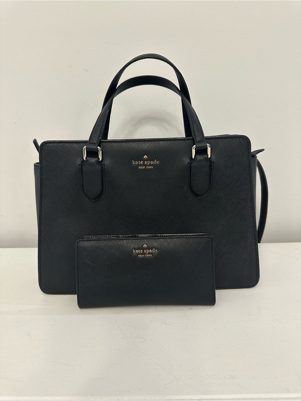 Kate Spade Black Laurel Way Reese Satchel & Wallet